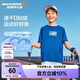 Skechers斯凱奇兒童運動(dòng)褲新款夏季舒適速干男女童短袖短褲P225K070 上裝/公主藍/007G 170