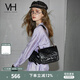 VANESSA HOGAN【七夕禮物】VH女包克斯油蠟腋下包高級感鏈條斜挎包郵差包單肩包 黑色【頭層牛皮材質(zhì)】