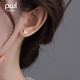 PWL999足銀花朵珍珠耳釘女小眾設(shè)計感耳環(huán)小巧精致甜美養(yǎng)耳洞耳飾品 粉色花朵耳釘【999足銀】