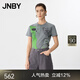 JNBY【商場同款】25春新品T恤女棉趣味貓咪印花正肩休閑短袖5P2112600 036/中灰 S