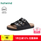 熱風(fēng)（Hotwind）男鞋25年夏季新款男士時(shí)尚休閑一字拖百搭戶外拖鞋男款鞋子 01黑色 39