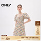 ONLY夏季時(shí)尚顯瘦泡泡袖收腰短裙連衣裙女|124207055 H4G 綠色油畫花叢滿印 XS (155) 76A