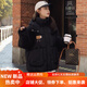暖冬鴨鴨青少女生初中生羽絨服棉女14-16歲高中學(xué)生新款冬裝加厚短款襖寬 黑色 M