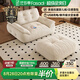 法莎蒂國家補貼云朵沙發(fā)布藝小戶型客廳中古風(fēng)雪尼爾沙發(fā)簡約多功能充電 雙扶單（靠背自帶可充電）+腳踏 【豪華版雪尼爾嬰兒絨】