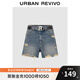 UR秋款女裝破洞流蘇牛仔短褲UWV840227 藍(lán)色 27