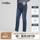金利來(lái)【四面彈】秋冬新款男士牛仔褲磨毛保暖貓須水洗商務(wù)休閑長(cháng)褲 75中藍 34 175/86A 推薦160-170斤