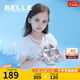百麗（Belle）童鞋幼童學(xué)步寶寶鞋春秋款蝴蝶結(jié)公主鞋女童水晶鞋兒童單鞋小皮鞋 銀色 26 腳長(zhǎng)15.7-16.3cm