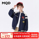 MQD童裝男大童秋季學(xué)院風(fēng)插肩袖字母棒球領(lǐng)外套 藏青 130