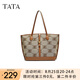 他她（TATA）復(fù)古老花托特包女包包大容量手提包單肩包新X3299CX4 啡/棕 F