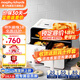 摩飛電器（Morphyrichards）空氣炸鍋大容量8L透明可視全自動家用智能電炸鍋空氣烤箱薯條機 4升+4升雙倉大功率 MR8100 椰奶白 8L