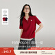 茵曼（INMAN）休閑純色polo領(lǐng)刺繡T恤2025夏季女裝新款短袖氣質(zhì)針織上衣  酒紅色 XL