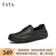 他她（TATA）一腳蹬透氣豆豆鞋男士懶人英倫皮鞋男鞋夏季新款QGE01BM5 黑色 41