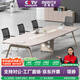歐迪圖（OUDITU） 簡(jiǎn)約現代斜邊會(huì )議桌椅組合洽談桌長(cháng)條接待桌會(huì )議室辦公家具長(cháng)桌 2.4米+8把椅子