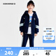 Converse 匡威童裝男女童衛(wèi)衣外套+長褲2件套冬新款加絨保暖兒童套裝 藏青藍(lán) 150 /72 【建議身高140-152cm】