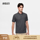 AIGLE【春夏新品】艾高polo衫T恤速干吸濕UV-C防曬上衣涼感短袖男 碳纖灰 BJ176 M (175/92A)