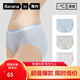 蕉內(nèi)涼皮5系女士內(nèi)褲夏季冰絲薄款無痕中腰透氣棉襠7A抗菌三角褲3件裝