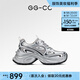 GG-CC【銀河夜曲】夏季新款時(shí)尚百搭厚底老爹鞋網(wǎng)面休閑鞋女G24S0208 銀色 網(wǎng)面 36