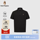 Hush Puppies【舒適透氣】暇步士男裝2025夏季簡約基礎款多色短袖polo衫 曜石黑 L