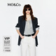 MO&Co.【C+系列】輕薄西裝2025夏新品細(xì)支精紡絲光混紡墊肩MBE2BLA001 深花灰色 S 160