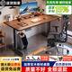 喜米萊【熱賣款式】電動(dòng)升降桌電腦電競桌臺式學(xué)習(xí)書桌實(shí)木辦公直播桌子 【單電機(jī)】胡桃色+黑腿18mm桌面 長120寬60高75cm