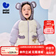 迷你巴拉冬新款男女童插肩袖連帽羽絨服寶寶厚款保暖外套 粉紫70013 100