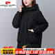 皮爾卡丹（pierre cardin）連帽羽絨服女冬季2025新款寬松大碼中年媽媽加厚保暖90白鴨絨外套 黑色 2XL  （適合145-160斤左右）