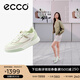 愛步（ECCO）平底鞋女 倪妮同款牛皮板鞋系帶休閑運(yùn)動鞋 街頭272803 白色/抹茶綠/水泥灰27280361198 37