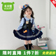 木木屋洛麗塔公主裙女童生日禮服春秋季兒童連衣裙長(cháng)袖蓬蓬裙小女孩裙子朱迪連衣裙+領(lǐng)帶掛件腰帶尾巴100 尺碼2~3歲【 90-100cm】
