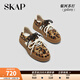 圣伽步（SKAP）板鞋女士休閑百搭厚底戶外德訓(xùn)鞋 棕色 38