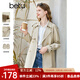 百圖betu女裝秋新款風衣氣質(zhì)英倫風中長款遮肉顯瘦風衣女2308T93 杏色 M