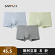 三?！?條裝】 男內褲 抗菌棉質(zhì)U襠透氣四角褲平角褲男486723 組合4-藍色+綠色+淺灰 3條 XL