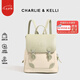 CHARLIE&KELLI CK品牌輕奢女包2025新款雙肩包女士學(xué)院風小背包出游便攜書包 奇異果綠【京倉配送 品牌禮袋】