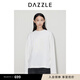 DAZZLE地素 T恤2024秋季新款女裝簡(jiǎn)約圓領(lǐng)字母刺繡長(cháng)袖上衣 白色 03/M 165/88A