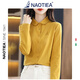 NAOTIEA意大利小帆船翻領(lǐng)長(cháng)袖POLO開(kāi)衫女2025秋冬新款品牌打底內搭上衣 芒果黃 L （建議100-115斤）