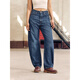 Levi's李維斯25年秋冬新款美式休閑女士BARREL高腰寬松錐形牛仔褲 中藍 24 (31)