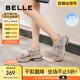 百麗（Belle）輕便魔術(shù)貼老爹涼鞋女25夏新商場款拼色厚底鞋D6Q1DBL5 灰色/藍(lán) 38 (240mm)