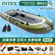 INTEX皮劃艇充氣艇橡皮艇加厚充氣船皮筏艇釣魚(yú)船沖鋒舟折疊船可裝馬達 海鷹四人標配
