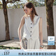 范思藍恩老錢(qián)風(fēng)復古女裝套裝2025夏新款天絲亞麻闊腿褲兩件套2109 白色馬甲 S
