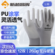 新越昌暉PU涂掌手套 12雙/包 尼龍勞保手套 防滑耐磨工作防護手套灰色L碼 PU508