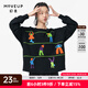 幻走（MOVEUP）2024秋季新款.FUN系列趣味繡花小落肩設計師短款衛(wèi)衣女 夜黑 S
