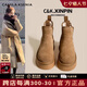 CAMILA KSENIA雪地靴女2025新款冬季短筒棉靴純色厚底增高加絨加厚東北雪地棉鞋 駝色 37
