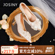 卓詩(shī)尼七夕高跟鞋女2025新款春夏訂婚新娘結婚鞋細跟水晶單鞋 香檳金 37