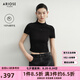 艾諾絲雅詩(shī)【商場(chǎng)同款】2025秋季新品通勤百搭羊毛短袖針織衫上衣女40728019 黑色 M