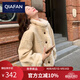 恰凡（QIAFAN）短外套女秋冬加厚保暖高級(jí)感羊羔毛復(fù)古立領(lǐng)寬松百搭仿皮毛一體絨 0524米黃色 M