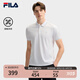 FILA 領(lǐng)航POLO|斐樂(lè)官方男裝針織POLO2025夏季新款時(shí)尚休閑涼感短袖 標(biāo)準(zhǔn)白-WT L 175/96A/L