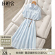 絲柏舍翻領(lǐng)襯衫裙2025夏裝新款女裝短袖簡(jiǎn)約寬松款中長(cháng)連衣裙