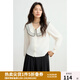 獨(dú)束大碼女裝2025新款胖mm娃娃領(lǐng)長(zhǎng)袖襯衫女設(shè)計(jì)感小眾別致上衣 月牙白 L (尺碼：2)