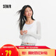 森馬（Semir）[商場同款]針織開衫女短款修身純色2025夏季花邊V領(lǐng)101325106002