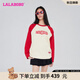 LALABOBO新復古回潮休閑長(cháng)袖T恤女多巴胺撞色寬松顯瘦薄款衛衣LBCC-WSDT42 紅色 M