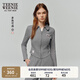 Teenie Weenie小熊女裝衛(wèi)衣2025秋新款休閑運動風修身拉鏈翻領開衫 深灰色 S